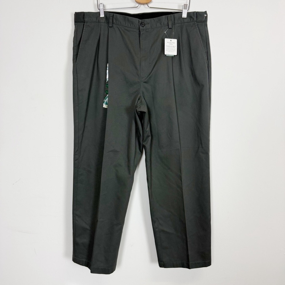 LL Bean Double L Pants Mens 42x30 Shale Gray Chinos Comfort Waist 238076 NWT